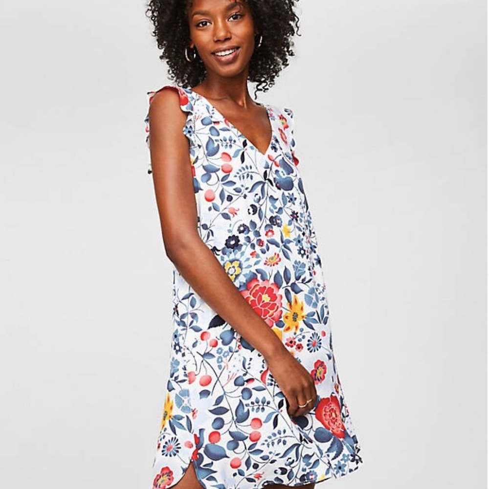 Loft- Floral Print Dress